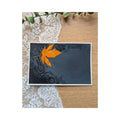 Hand-Painted Postcard No. 11 — Autumn Leaf in the Rain, full artwork