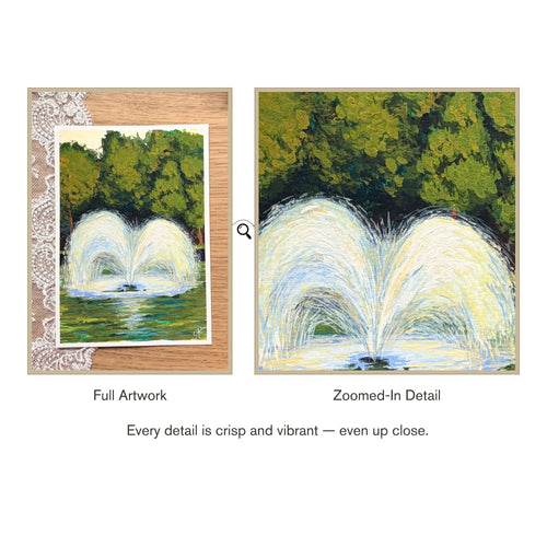 Fountain — full artwork and zoomed detail comparison