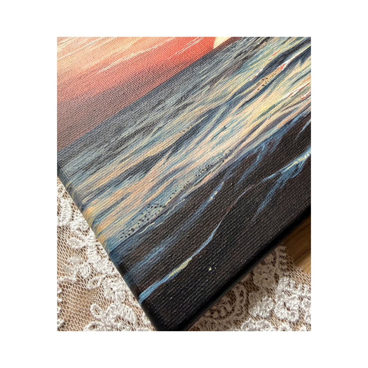 Dusk — close-up of wave detail and painted edge