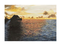 Ocean Glow — full artwork, watercolour sunset seascape