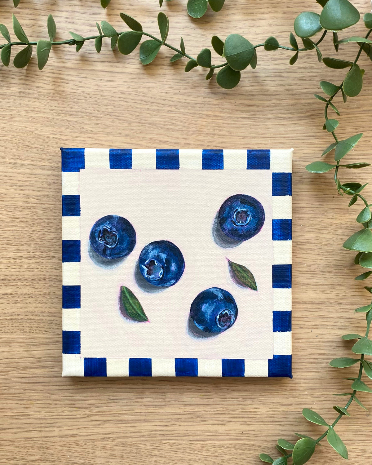 Rainbow Orchard — Blueberries, unframed canvas