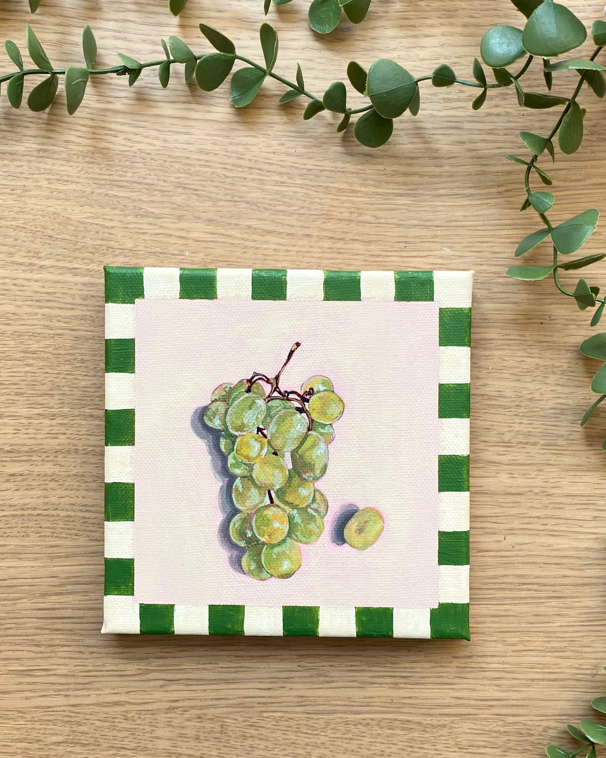 Rainbow Orchard — Green Grapes, unframed canvas