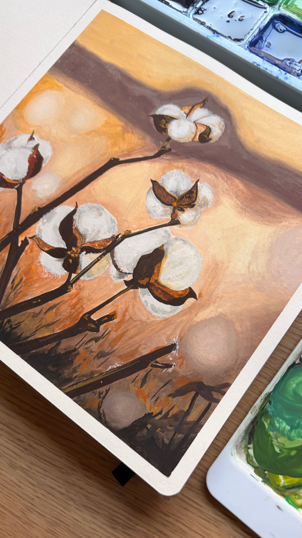 Between Bloom and Haze — painting with palette