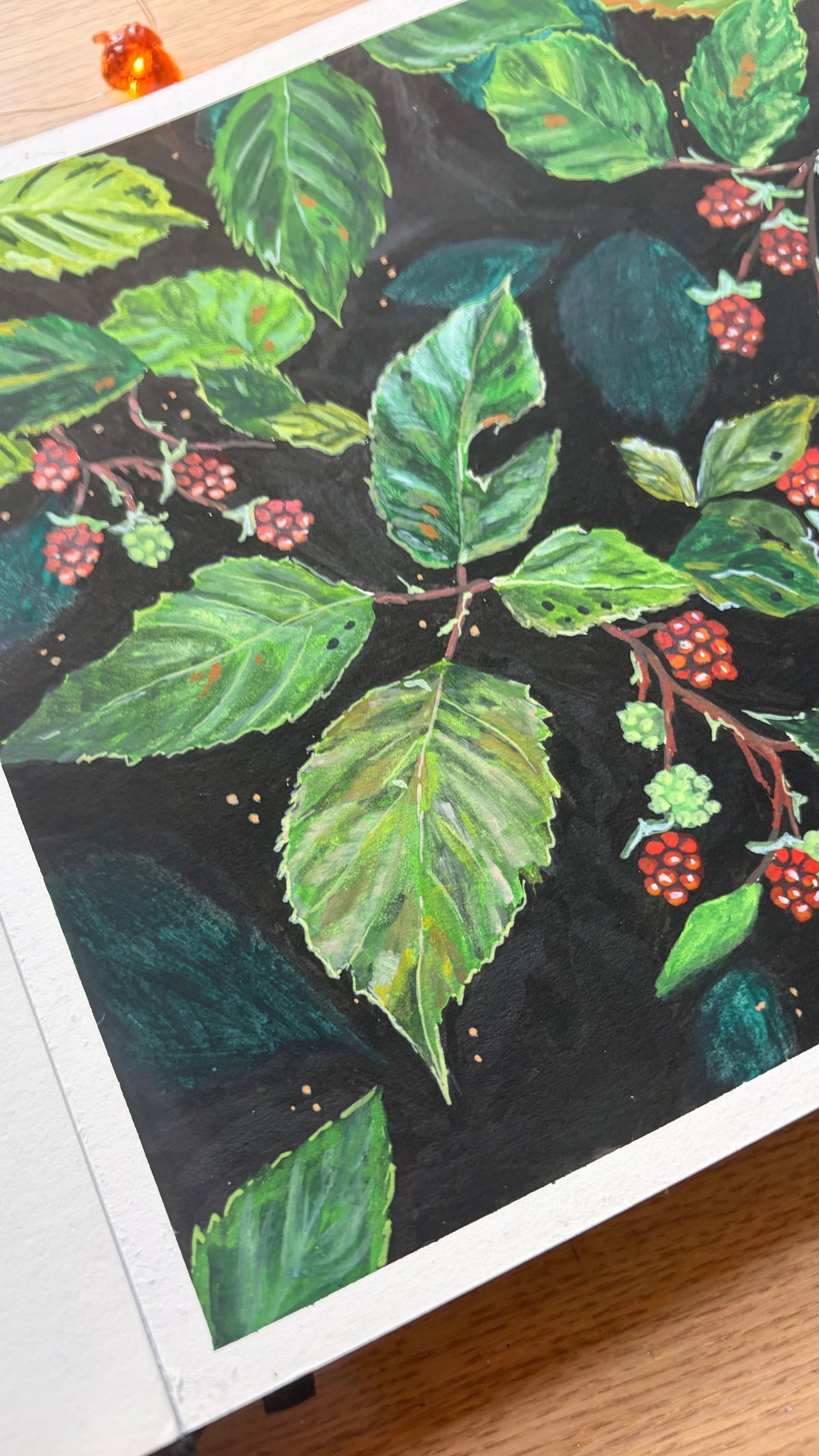 Among the Brambles — close-up detail of leaves and berries