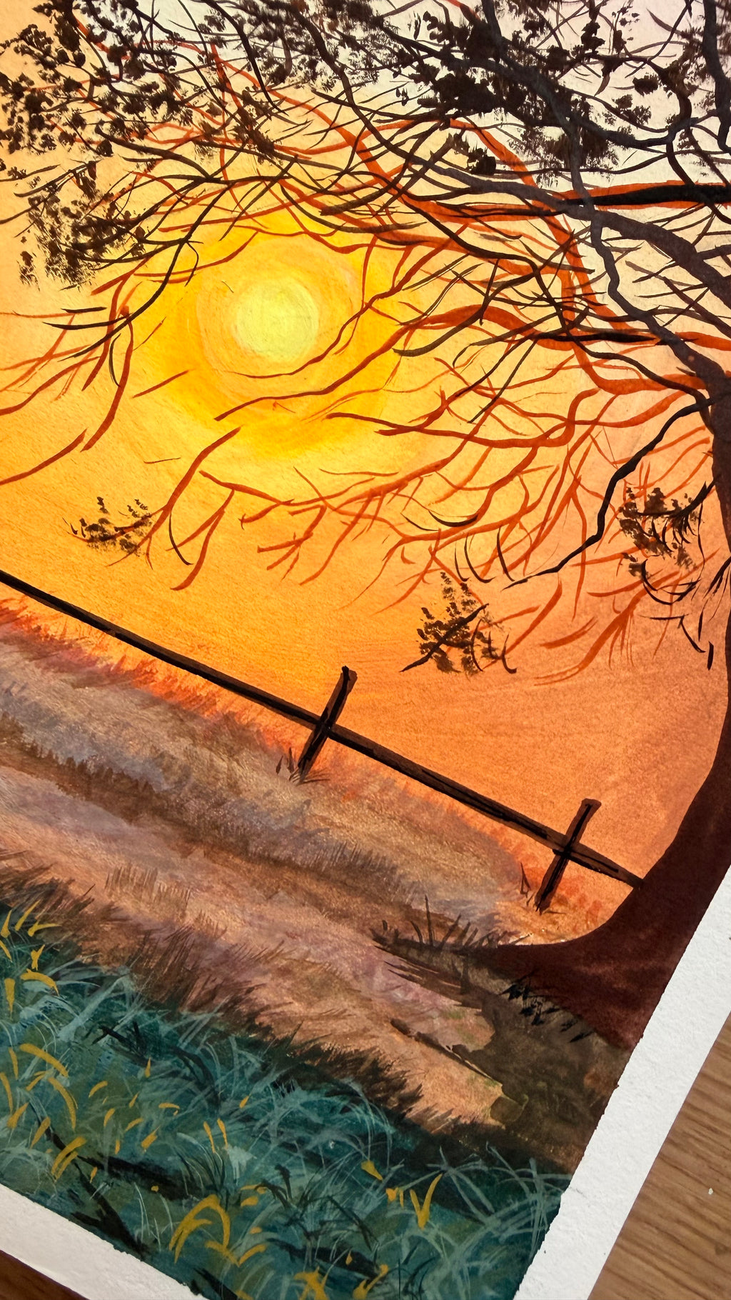 Through the Mist — close-up detail, warm tones