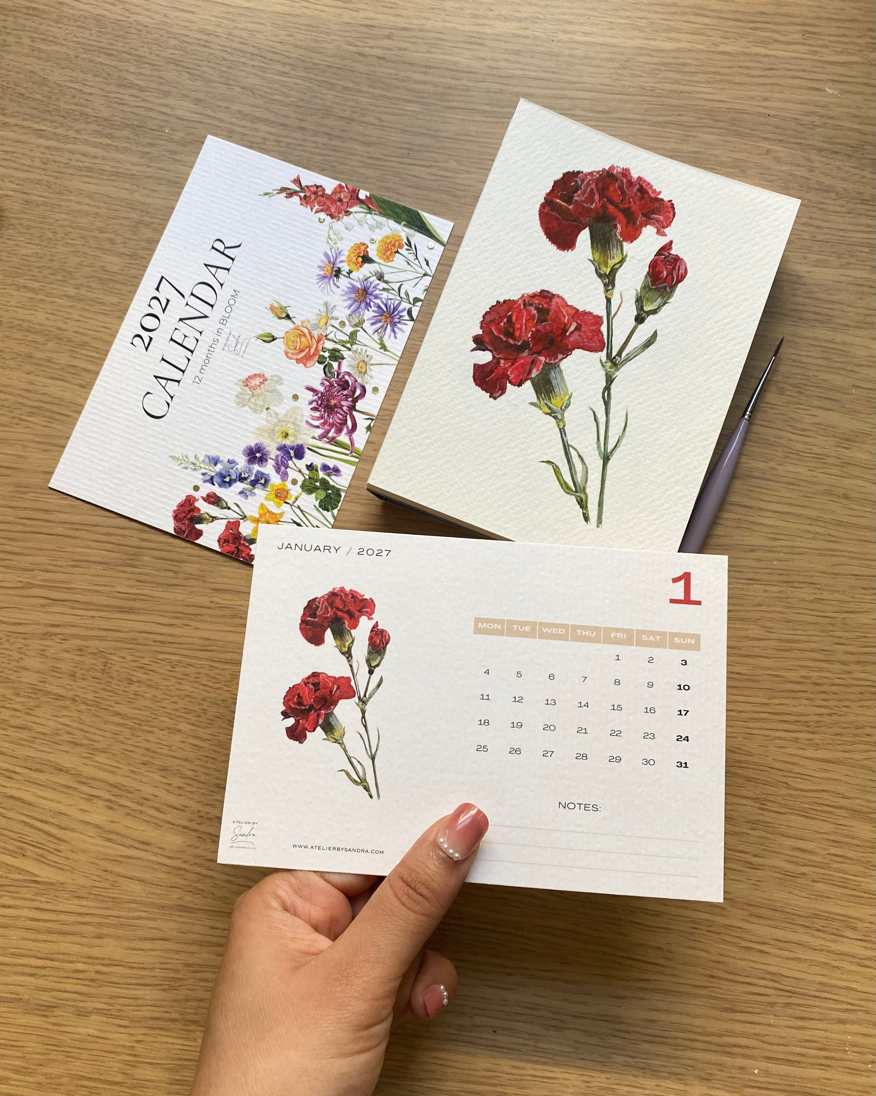 12 Months in Bloom – 2027 Desk Calendar