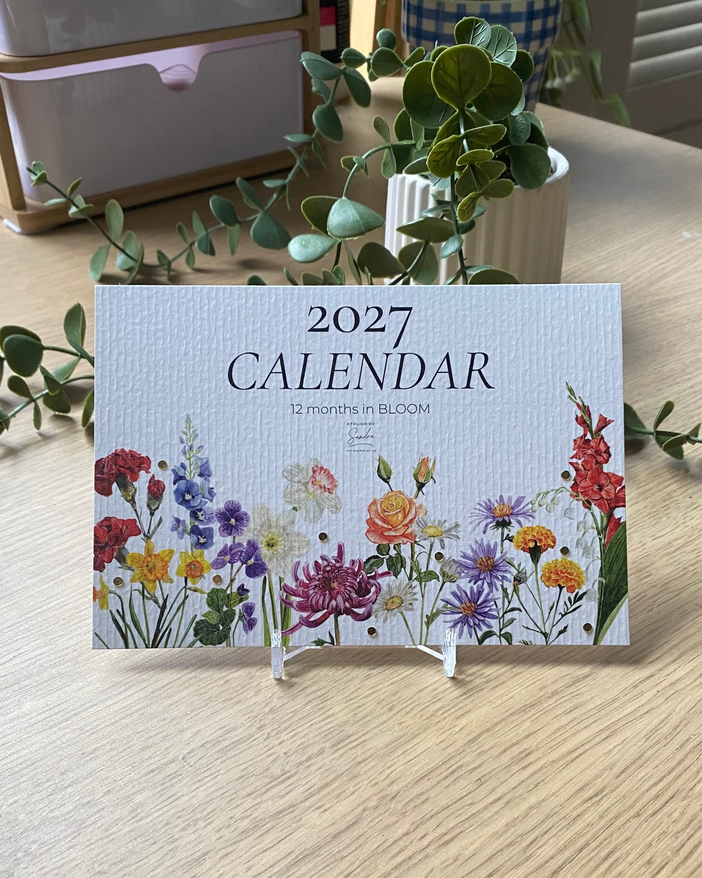 12 Months in Bloom – 2027 Desk Calendar