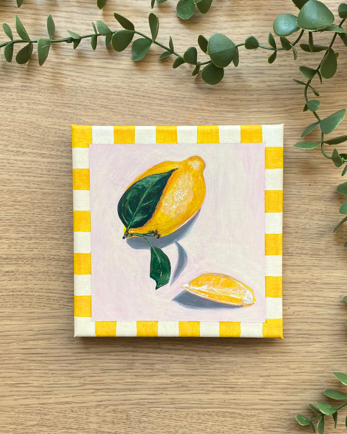Rainbow Orchard — Lemon, unframed canvas