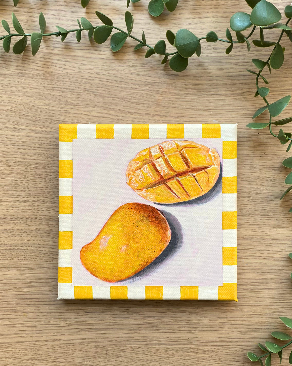 Rainbow Orchard — Mango, unframed canvas