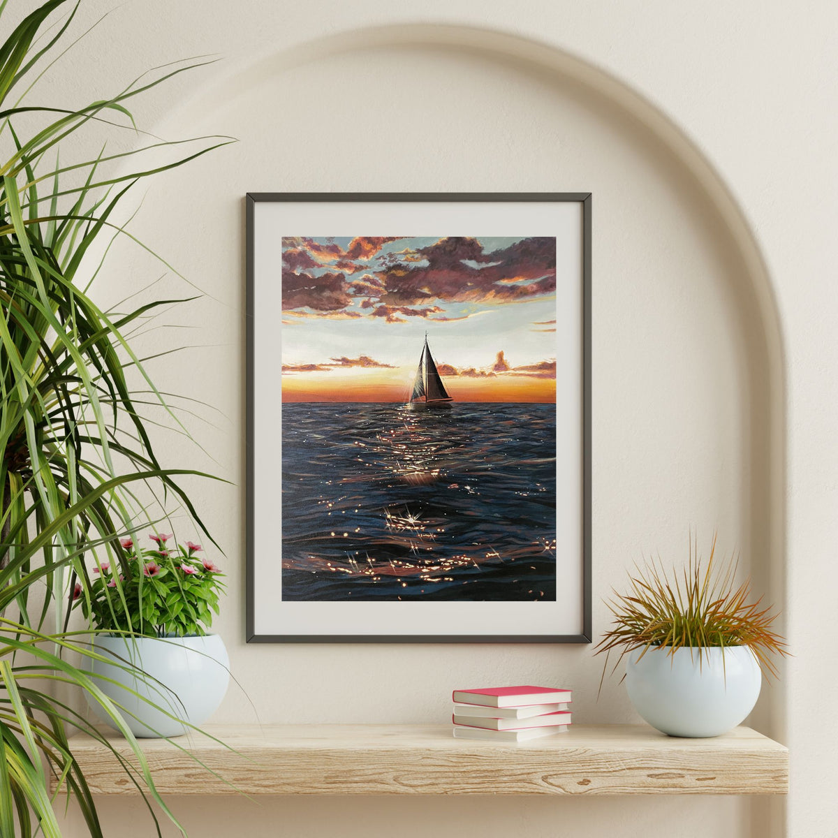 Final Glimmer — framed mockup in interior setting