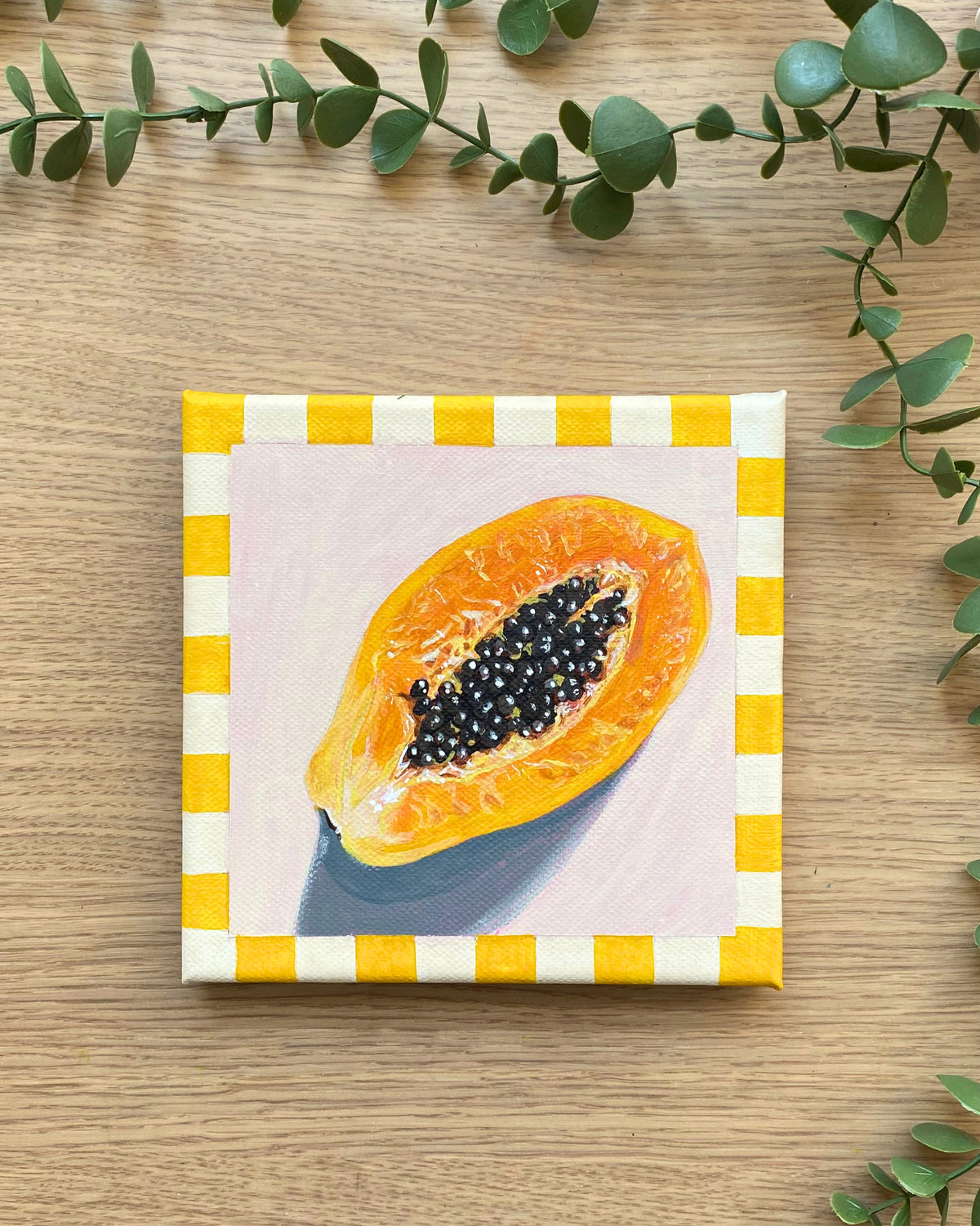 Rainbow Orchard — Papaya, unframed canvas