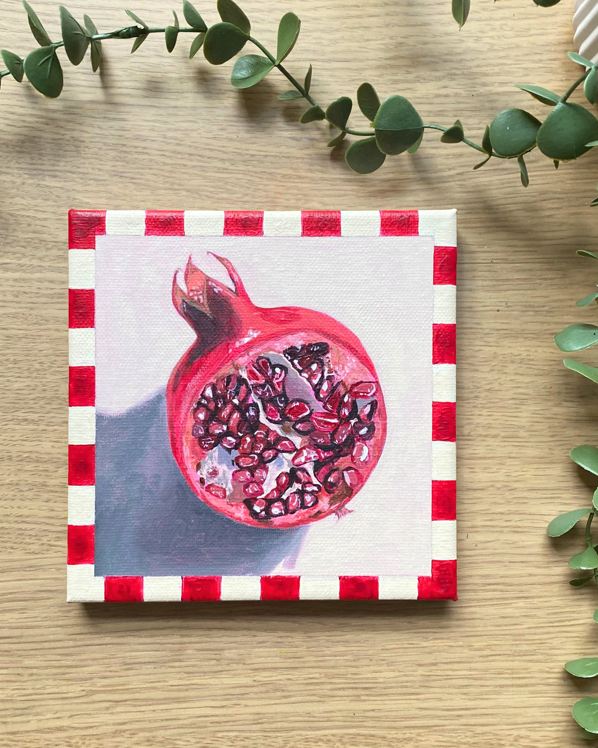 Rainbow Orchard — Pomegranate, unframed canvas