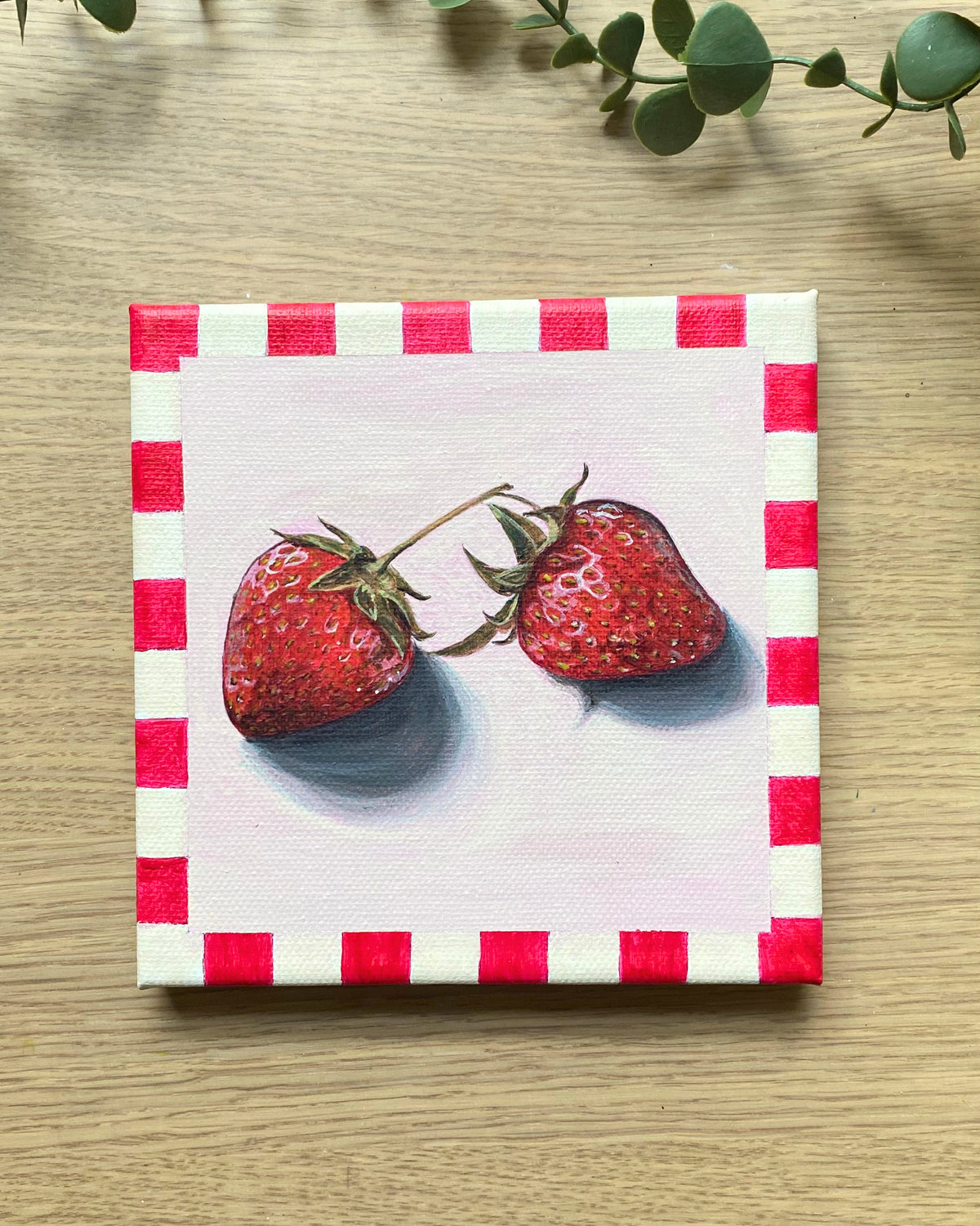 Rainbow Orchard — Strawberries, unframed canvas